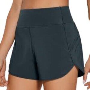 CRZ YOGA Sports High Rise Shorts Lined Tennis Golf Pickleball Gray Womens Medium
